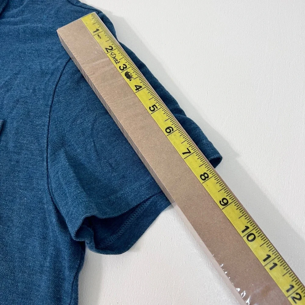Banana Republic Performance Pique Polo L Blue Short Sleeve Chest Pocket Stretch